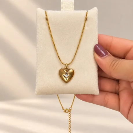 Diamond Stone Heart Pendant