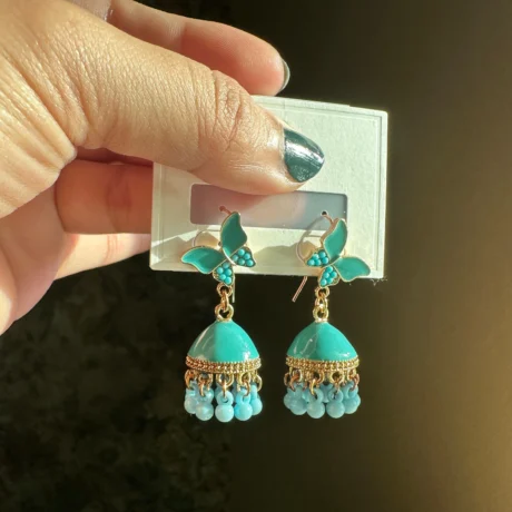 Sea Blue Butterfly Jhumka at Best Price in Pakistan