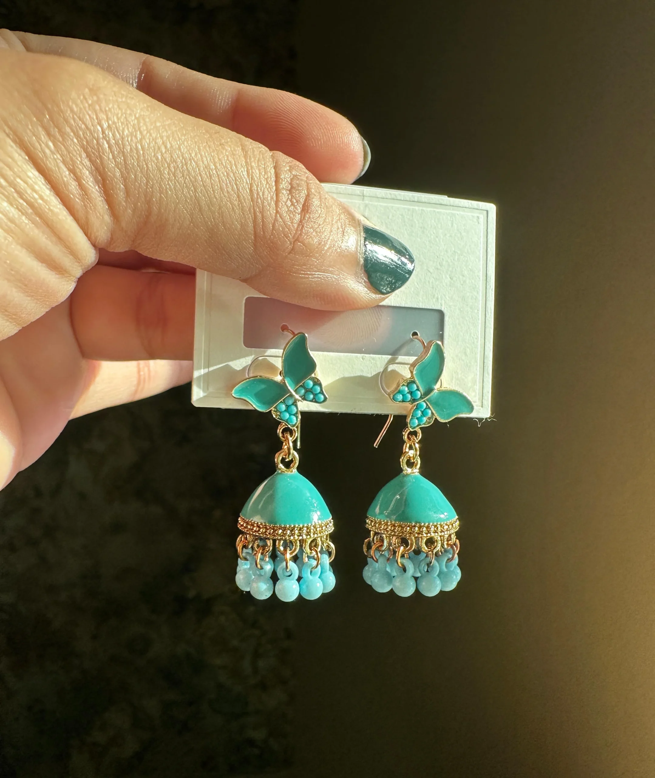 Sea Blue Butterfly Jhumka at Best Price in Pakistan