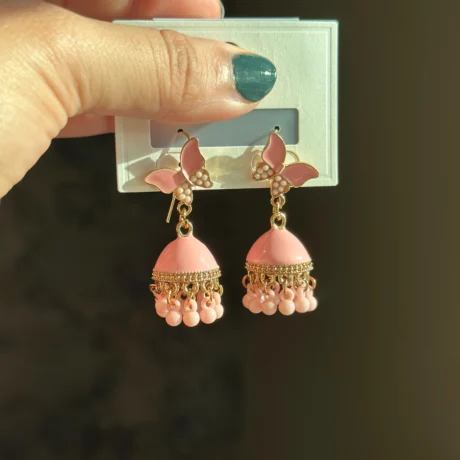 Golden Peach Butterfly Jhumka at Best Price in Pakistan