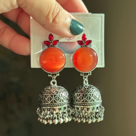Orange Petal Oxidized Jhumka at Best Price in Pakistan